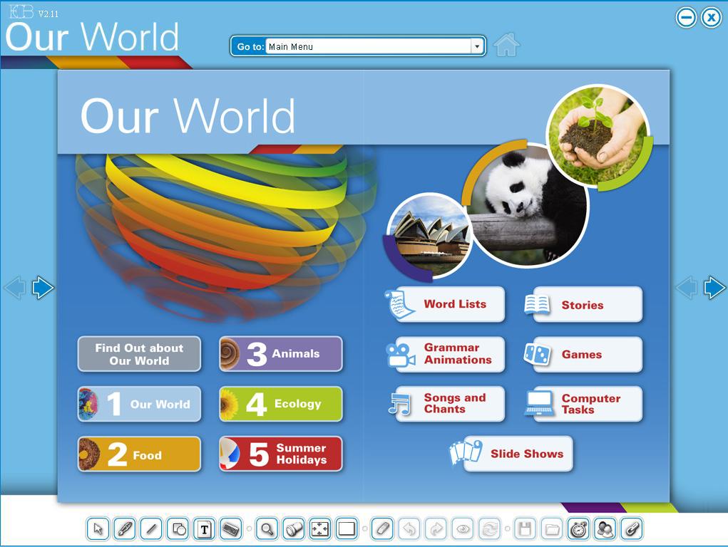ECB Digital - Our World (5th Grade) There are several ways to navigate around the Whiteboard Digital Books: 1 Go to a chosen unit or feature by clicking on