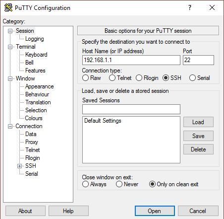SSH Access By default, secure SSH access is enabled on the GWN7000, the following steps illustrate the SSH access using Putty. Figure 2: SSH Access Using Putty 1.