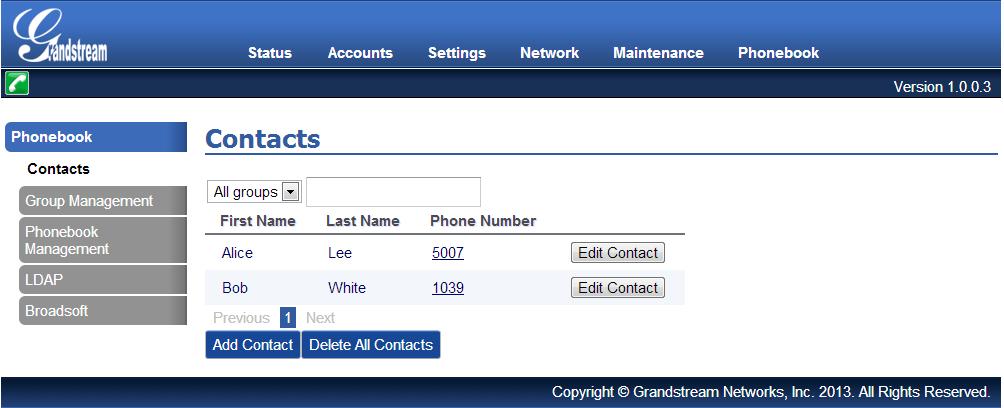 Click to dial from Add contacts.