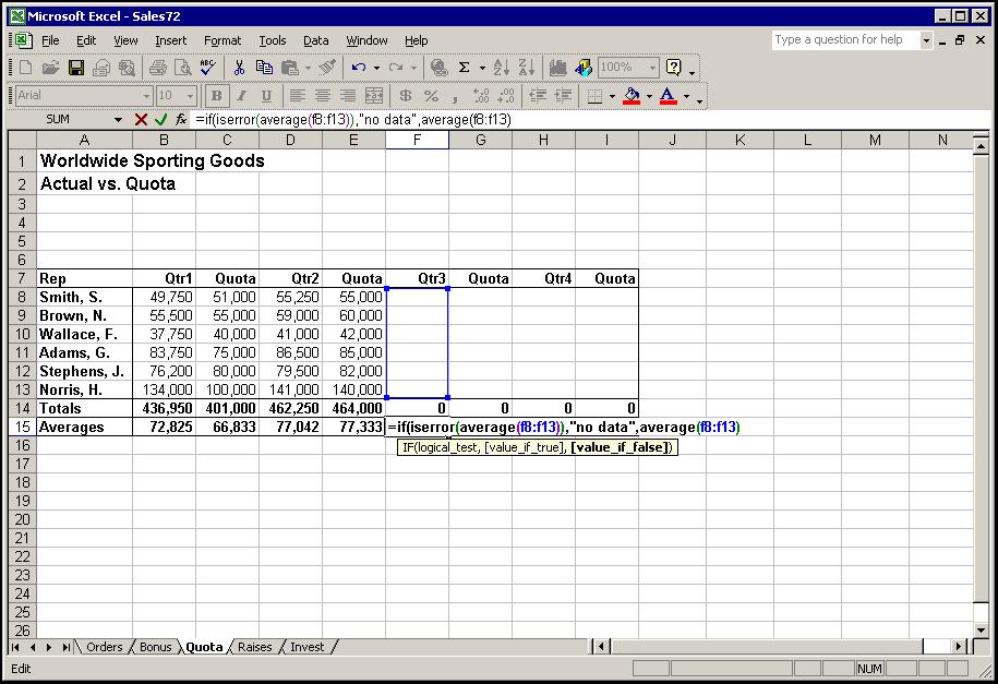 Excel 2002 (XP): Level 3 Lesson 1 - Using Logical Lookup and Round Functions Using the ISERROR function If you are unsure of the contents of one or more cells on which the calculations are being