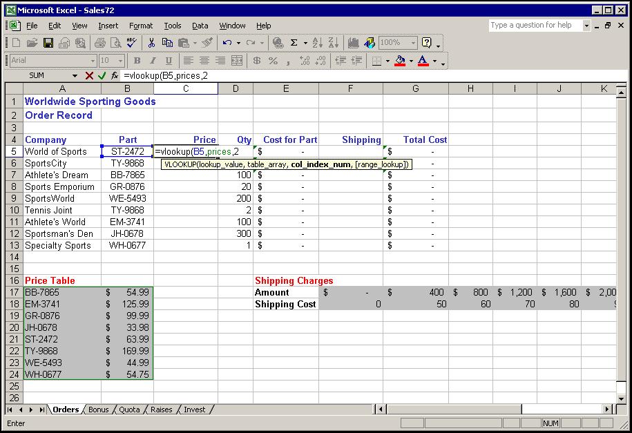 Excel 2002 (XP): Level 3 Lesson 1 - Using Logical Lookup and Round Functions A 5 4000 4% 6 5000 5% 7 6000 6% 8 7000 7% 9 8000 8% The VLOOKUP function also has a optional fourth argument, range