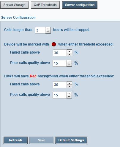 User's Manual 12. Managing Server Storage 12.4 Configuring the Server In the Utilities page, under the Server Configuration tab shown in the figure below, you can configure server thresholds.