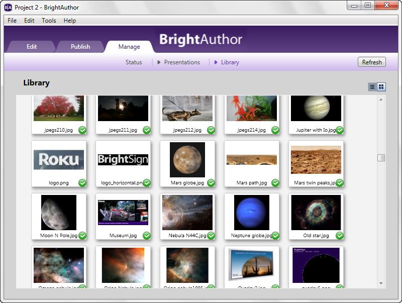 Viewing your library on your BrightSign Network Viewing your library enables you to see the content you ve uploaded to your BrightSign Network.