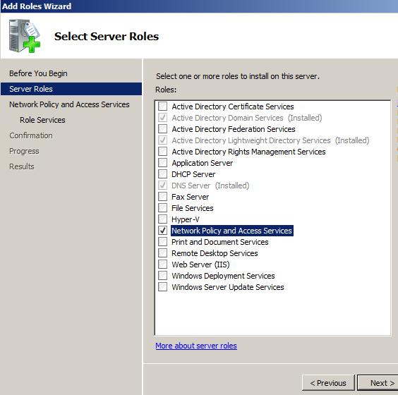17. The minimum role services required for NPS is the Network Policy Server itself. Nothing else is required for basic RADIUS features.