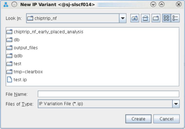 The parameter editor generates the IP variation synthesis and optional simulation files, and adds the.ip file representing the variation to your project automatically. Figure 4.