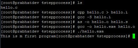 4 step process C? Preprocessing cpp hello.c > hello.