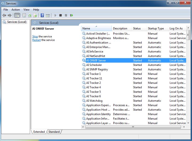 Search programs and files> select the Services program. 7.