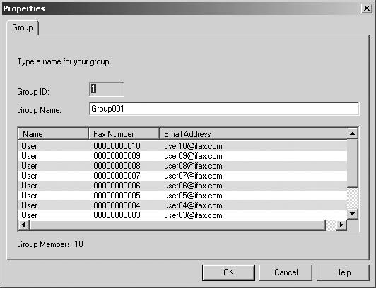 Modifying the group properties 1. Select the group that you want to display or modify the group properties in the Group folder either of the private address book and public address book. 2.