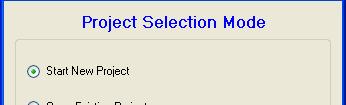 Starting Project: Step 2 Choose to start a new project When using Emerge, you may want to test results using