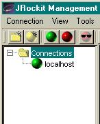 Parts of the Console Figure 3-2 Connection Browser Figure 3-3 Information Tabs (Administrator Mode) The first tab shows an Overview of information for the selected WebLogic JRockit 7.