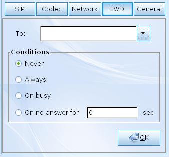 FWD This function can forward the incoming phone call to the specified account / extension under different conditions.
