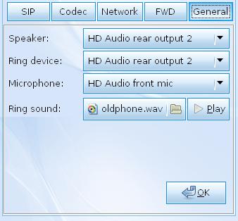 General It allows you to set speaker, ring device, microphone and ring sound for the Soft Phone. Speaker Ring device Microphone Choose the output device for the speaker.