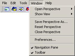 Menu item Window Figure 9: CMI RII application menu Window The menu item Window