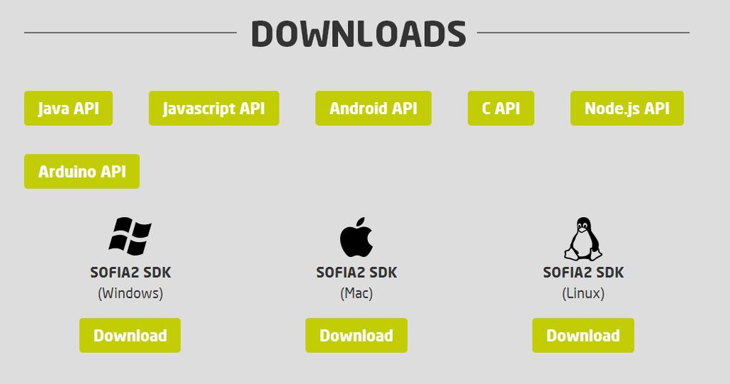 3 SDK & APIS SOFIA2 3.1 Download and unzip SOFIA2 SDK. To download Sofia2 SDK visit the developer section at Sofia2 website: http://sofia2.com/desarrollador_en.html.