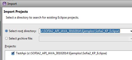 3. Launch the Eclipse IDE if it was not already launched. 4. Import the basic example included in the Java API.