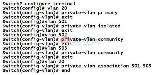 Which statement about the private VLAN configuration is true? A. Only VLAN 503 will be the community PVLAN, because multiple community PVLANs are not allowed. B.
