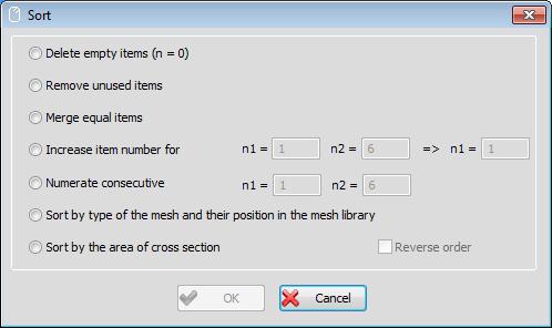 Sort by type of the mesh and their position in the mesh library Items in the list will be sorted according to their order in the standard mesh library.