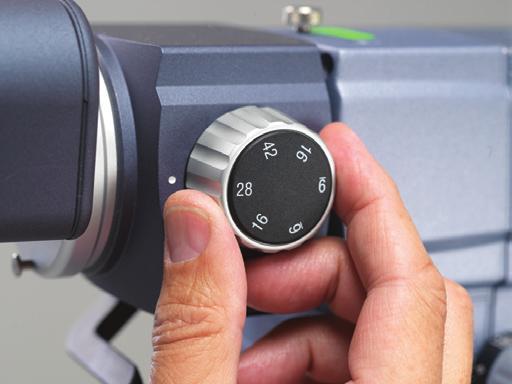 designed joystick includes a convenient integrated laser