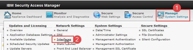 In the top menu panel, select Manage System Settings Network Settings: Interfaces
