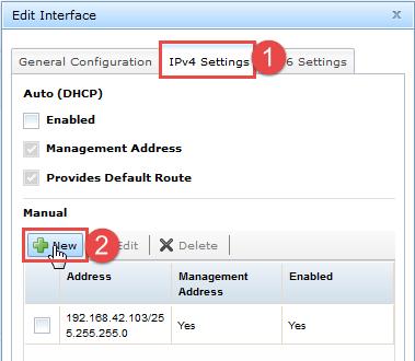 (non-management) IP address. Select the checkbox next to the 1.