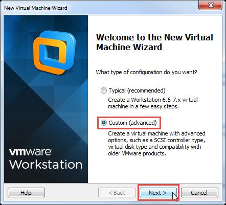 1 Create a new virtual machine The first step is to create a new VMWare virtual machine to host the virtual appliance.