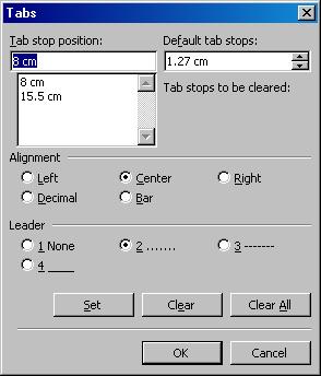 You can also set a tab with leader lines or leader dots leading to the position of the tab stop.