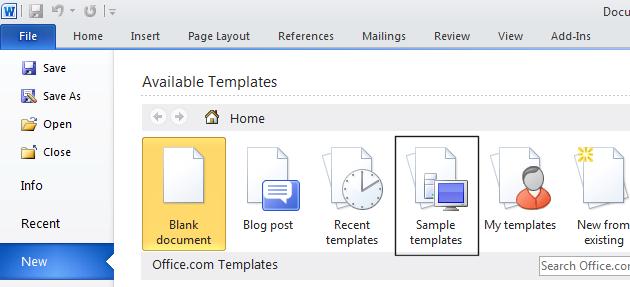 Creating documents using different templates Re-open the Microsoft Word