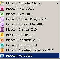 Opening Outlook You may have a shortcut to Word on your desktop, if so double click the icon and Word will open.