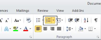 Applying numbering a list Microsoft Word can automatically number a list for you. Select the list of second names.