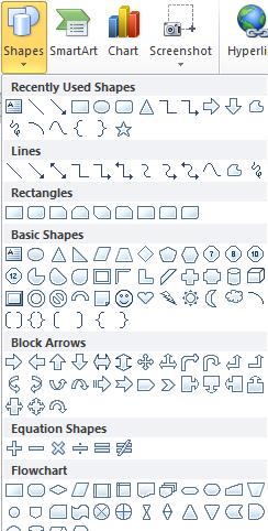 Working with Graphics Inserting Shapes You can add one shape to your file or combine multiple shapes to make a drawing or a more complex shape.