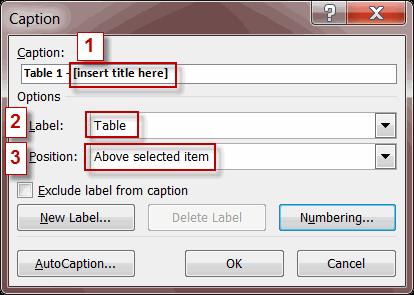 2- Insert the Table To create a list of select: Insert > Reference > Index and Tables... Select the "Table of Figures" Tab. Here you can select the look of table you think looks the best. Click "OK".