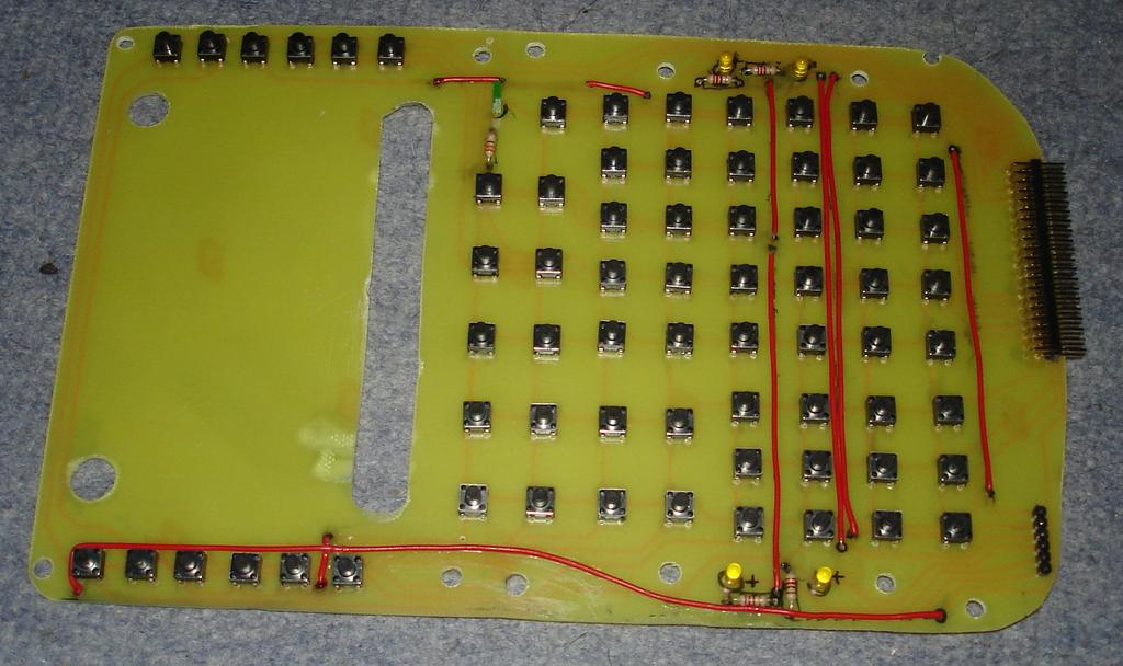 They are represented in red on the board drawing. Here is the PCB with components soldered.