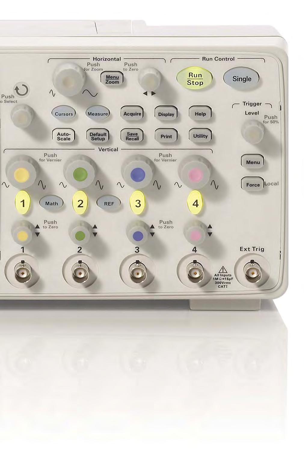 More capabilities User-friendly menu facilitates access to advanced features like mask test, sequence mode, and digital filtering Push-button knobs enhance usability, for example, the Main/Zoom knob