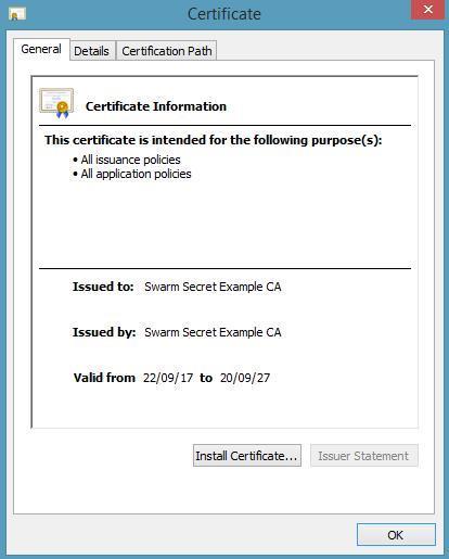 Figure 1: Certificate The system displays the Certificate dialog box. 2. Click Install Certificate. 3. On the Certificate Import Wizard, click Next. 4.