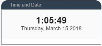 Time and Date Displays the current date and time of the system of the logged in supervisor.