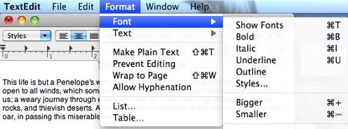 Change fonts (typefaces) and type size: To change text to a different font, or typeface: 1.