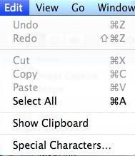 Cut, Copy and the Clipboard: In some programs, including the Finder, there is a menu command called Show Clipboard, usually in the Edit menu.
