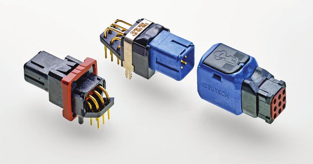 DEUTSCH 69 Series PCB-Mount Connectors High-Reliability, Lightweight, Compact Connectors COMPATIBLE Fully compatible with 69 connector family Choice of in-line or panelmount versions SPACE SAVING