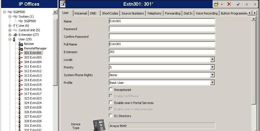 5. Administer Voicemail Users From the configuration tree in the left pane, select the first user that will be using PMSI-Desk for