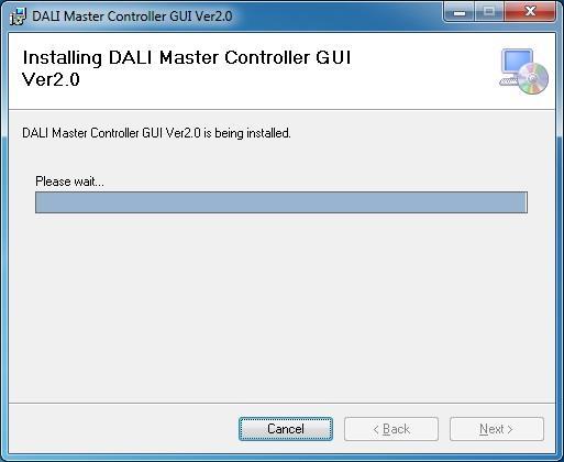 CHAPTER 4.INSTALLING THE DALI MASTER CONTROLLER GUI <4> Installation starts. Figure 4-4 DALI Master Controller (Installing) <5> Installation is complete.