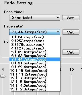CHAPTER 8.WINDOW AND DIALOG BOX REFERENCE (2) Fade rate Select a value from 1 (357.796steps/sec) to 15 (2.795steps/sec) from the drop-down list (which is empty by default).