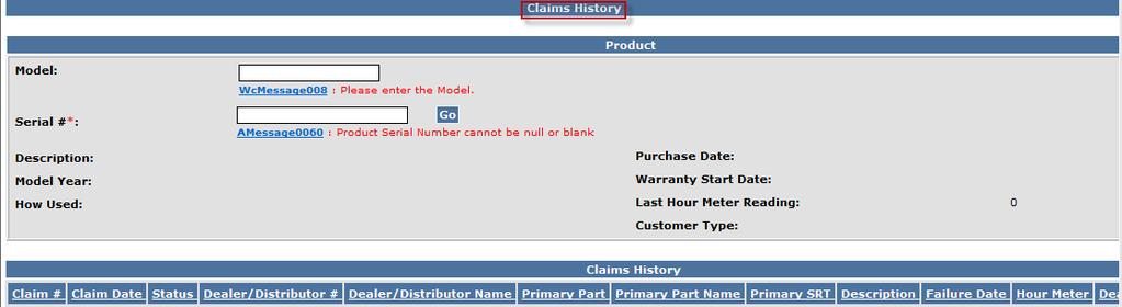 Claims History is only available for claims entered into PRW beginning with the first day of PRW deployment. Claims prior to this will not be included in the Claims History results.