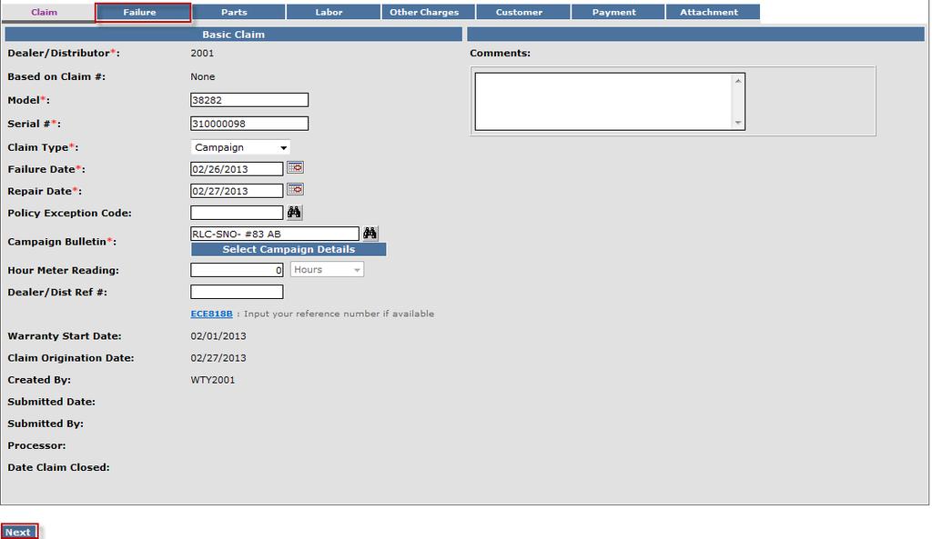 The Created By and Submitted By date fields will auto-populate based on the user submitting the claim.