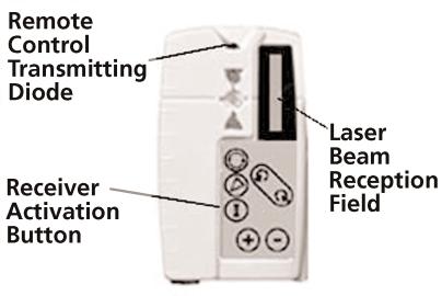 Using the Remote Commander as a Laser Receiver When the middle LED is yellow, you are very close, and the two-note tone tells you to move the Remote Commander slowly upwards or downwards, until the