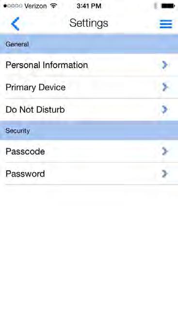 SETTING PASSCODES LATER Users with iphone 5S and later devices can assign a Touch ID to the passcode, allowing them to access the app using their fingerprint.
