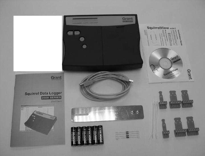 1. Hardware Checklist 2020/2040 Logger x 1 CD containing software x 1 (SQA100) 2020/2040 SERIES Quick Start manual (this booklet) x 1 USB Cable x 1 (LC77) Mounting bracket/stand for logger x 1 (WB6)