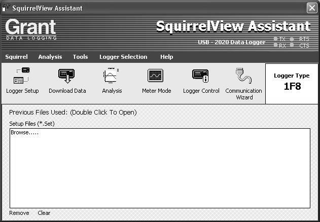 1 2 The Logger Setup screen is now visible, from here you will be able to set up your logging requirements.