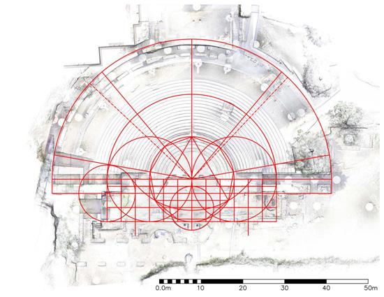R E S E A R C H Volterra Roman Theater - Geometric analysis ROMAN THEATER DESIGN METHODOLOGY The simplicity and elegance of the Vitruvian geometric system of the Roman-style theater was for