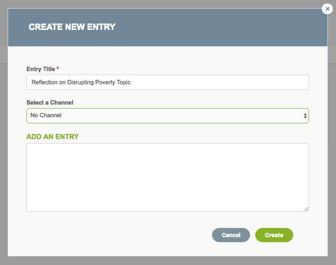 3. Enter an entry title. This is a required field. 4. Select a channel with which you want to associate the entry.