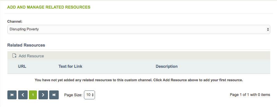 Uncheck the subchannel that the resource resides in, and then click the Save button.